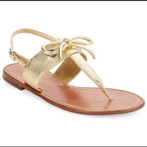 Kate Spade ♠️ Carolina Gold T-strap Sandal